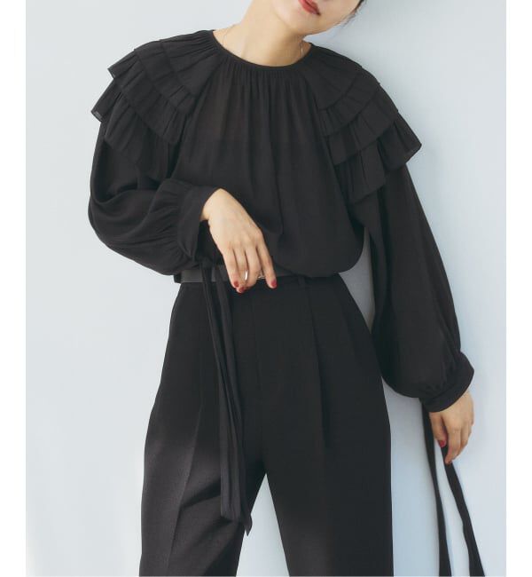 HARDY NOIR「ジョーゼットショルダーフリルブラウス」|シャツ・ブラウス|