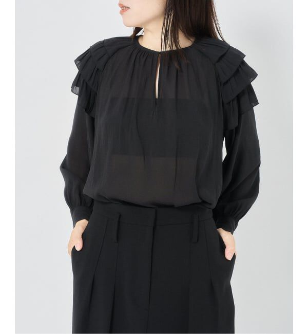 HARDY NOIR「ジョーゼットショルダーフリルブラウス」|シャツ・ブラウス|