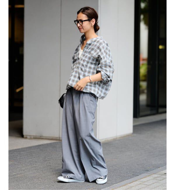 FRAMeWORK「シアーチェックドロストシャツ」|シャツ・ブラウス|