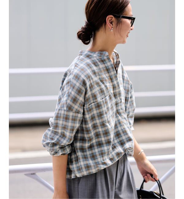 FRAMeWORK「シアーチェックドロストシャツ」|シャツ・ブラウス|