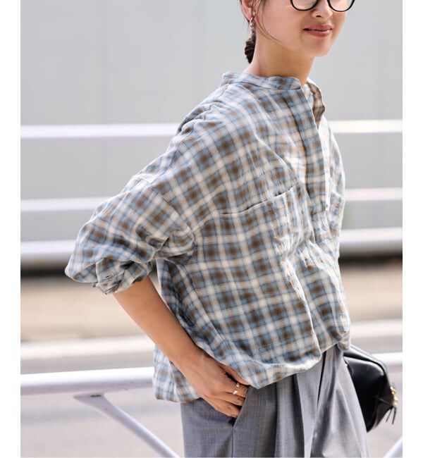 FRAMeWORK「シアーチェックドロストシャツ」|シャツ・ブラウス|
