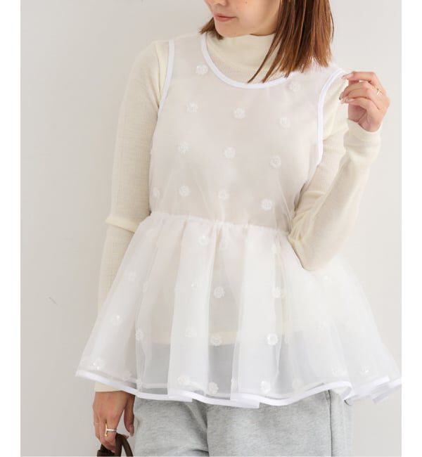 U by SPICK&SPAN「フラワースパンコールブラウス」|シャツ・ブラウス|ホワイト