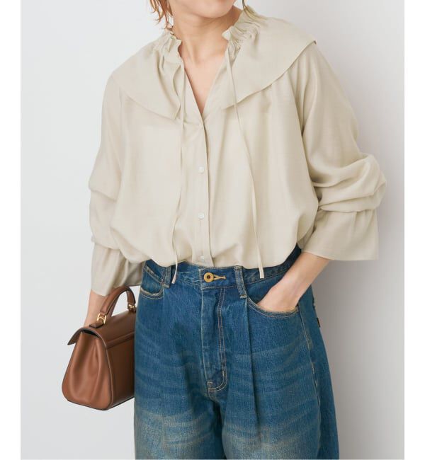 Spick and Span「ポリアセテートラッフルカラーブラウス」|シャツ・ブラウス|