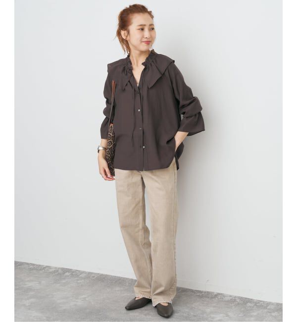 Spick and Span「ポリアセテートラッフルカラーブラウス」|シャツ・ブラウス|