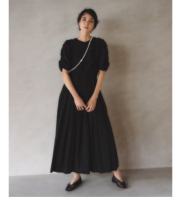  「【洗える】ne Quittez pas/ヌキテパ  COTTON DOBBY DRESS」|ワンピース|ブラック