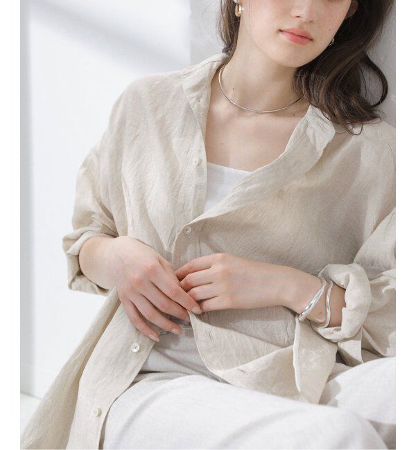  「【洗える】TICCA/ティッカ リネンスクエアビッグシャツUNI」|シャツ・ブラウス|ベージュ