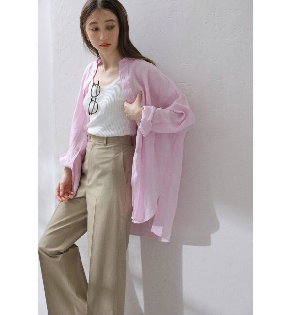  「【洗える】TICCA/ティッカ リネンスクエアビッグシャツUNI」|シャツ・ブラウス|