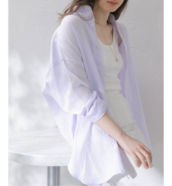  「【洗える】TICCA/ティッカ リネンスクエアビッグシャツUNI」|シャツ・ブラウス|サックスブルー