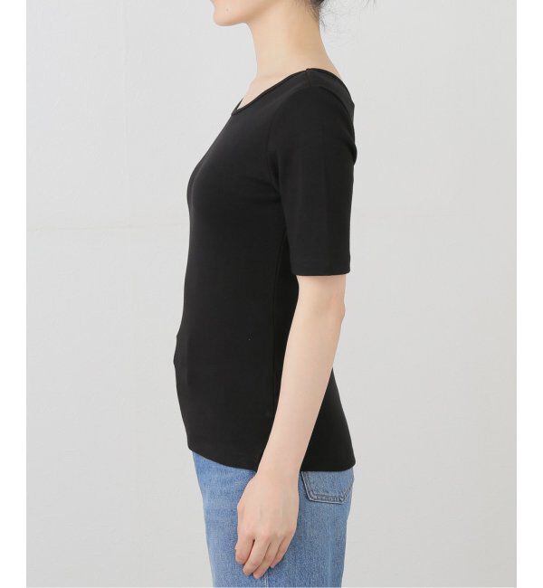  「【洗える】blank03/ブランクゴンサム scoop neck ribbed Tシャツ」|Tシャツ・カットソー|