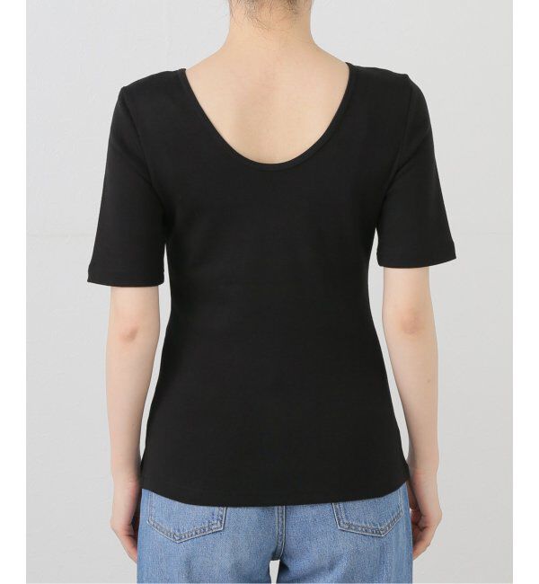  「【洗える】blank03/ブランクゴンサム scoop neck ribbed Tシャツ」|Tシャツ・カットソー|