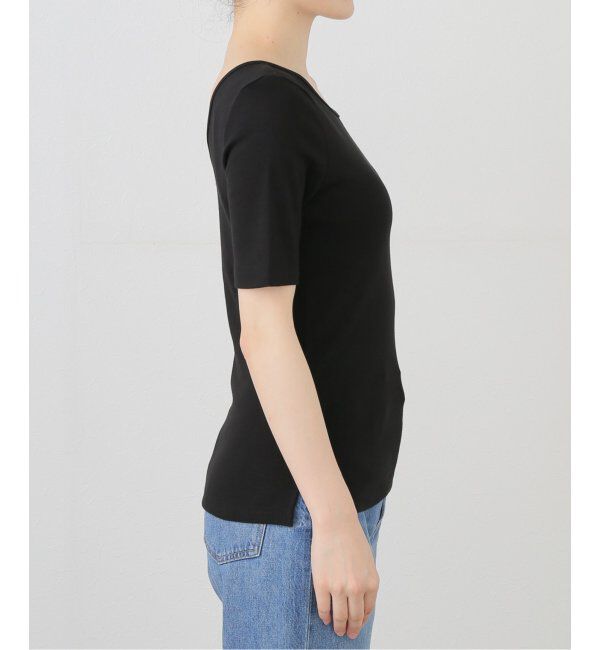  「【洗える】blank03/ブランクゴンサム scoop neck ribbed Tシャツ」|Tシャツ・カットソー|