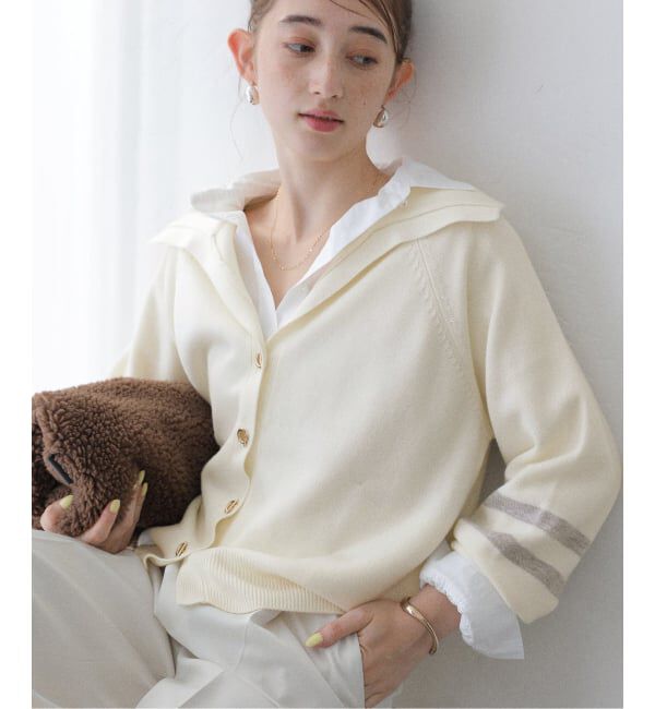  「メリノウールビッグカラーカーディガン」|カーディガン|