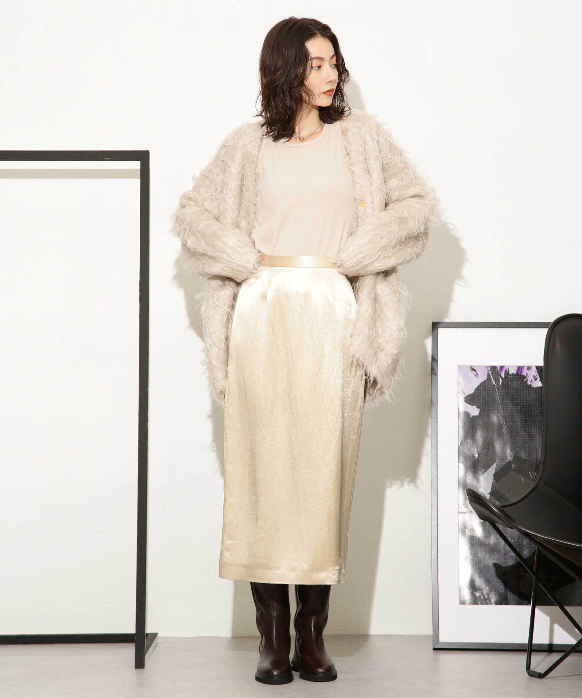 nano･universe「ヘビーサテンIラインスカート」|スカート|