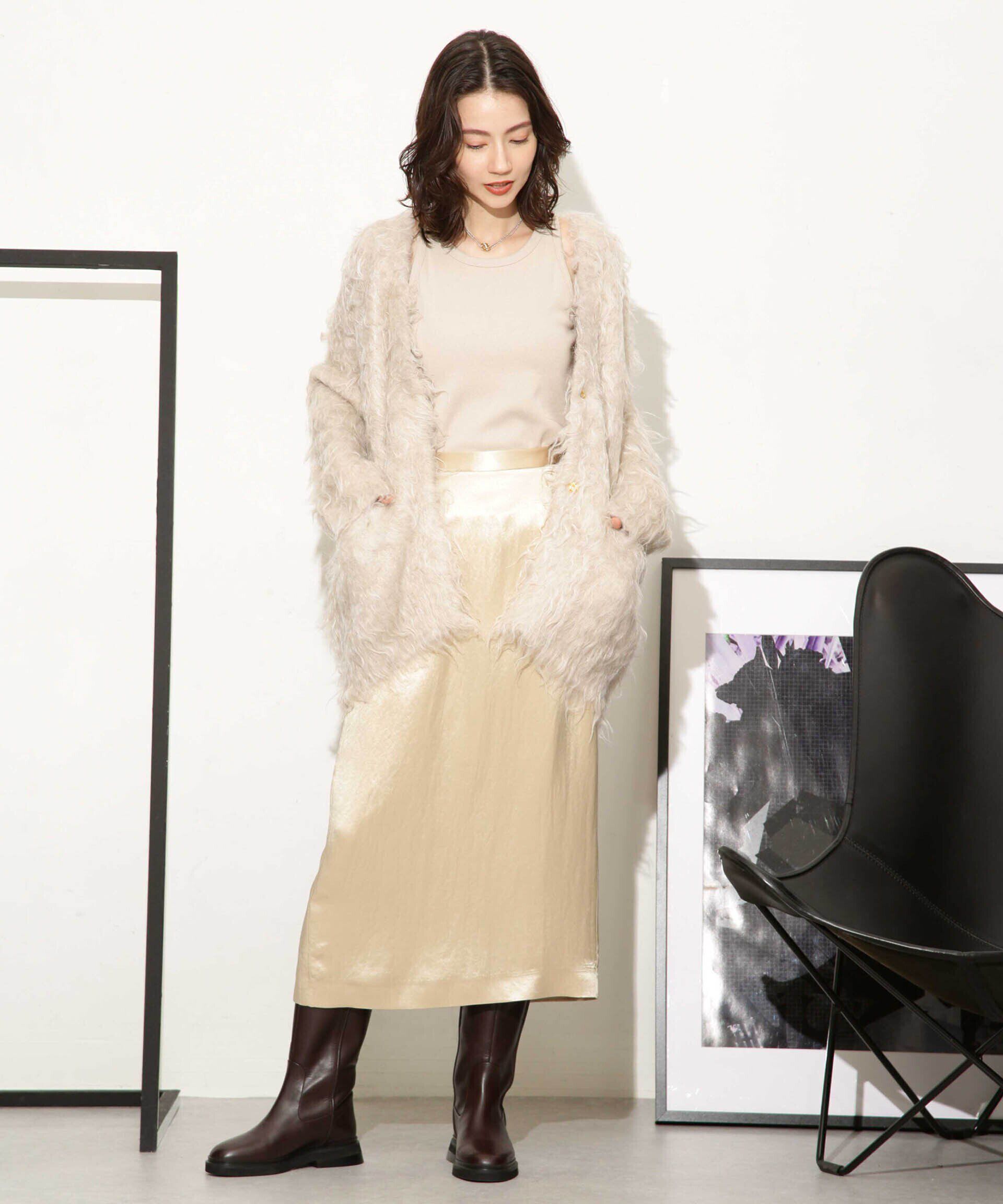 nano･universe「ヘビーサテンIラインスカート」|スカート|