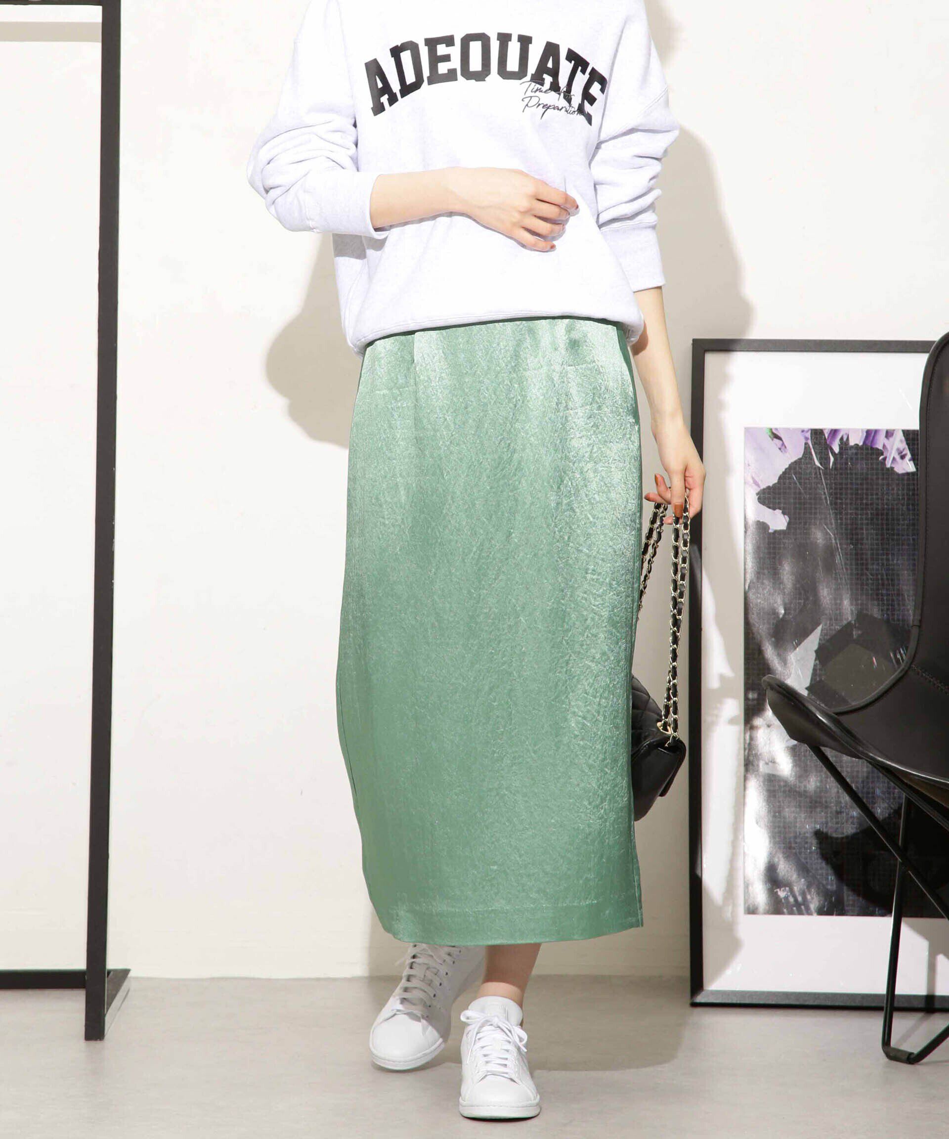 nano･universe「ヘビーサテンIラインスカート」|スカート|