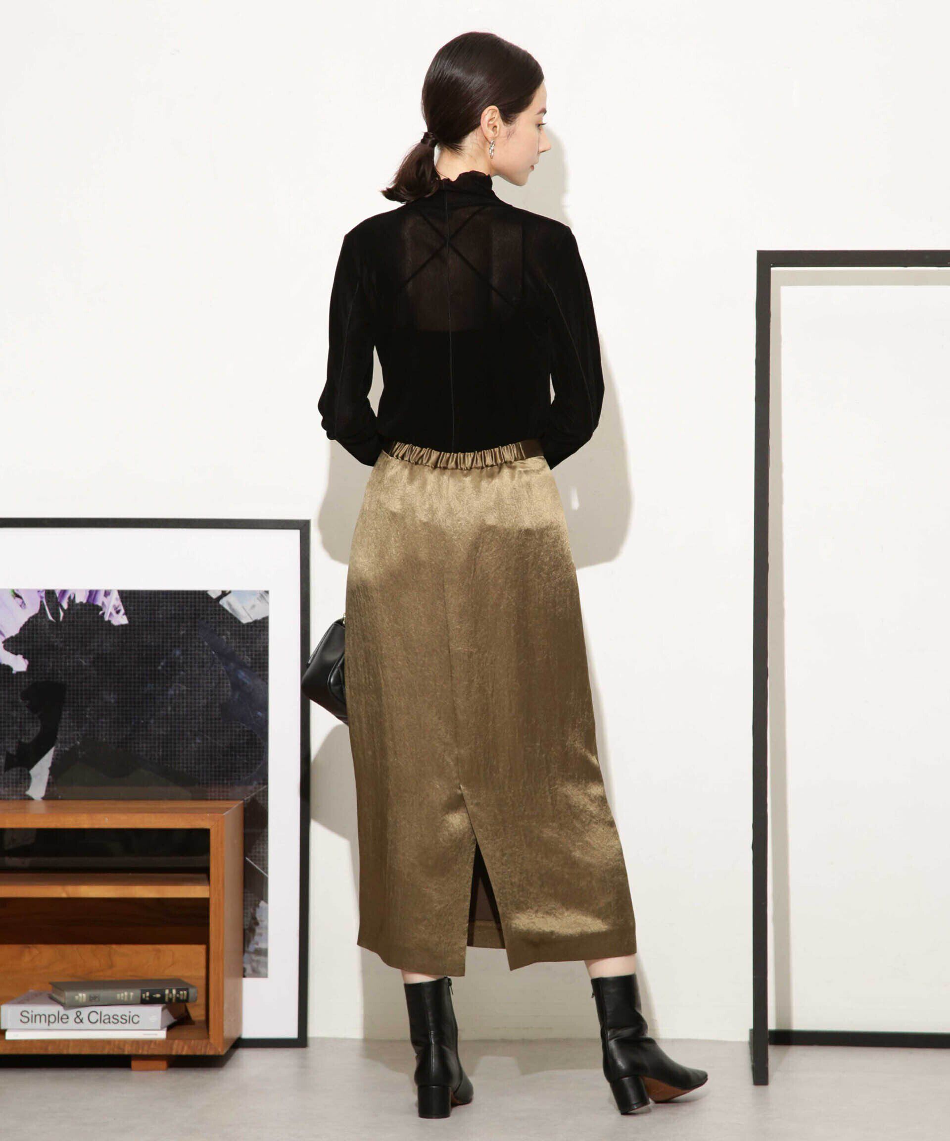 nano･universe「ヘビーサテンIラインスカート」|スカート|