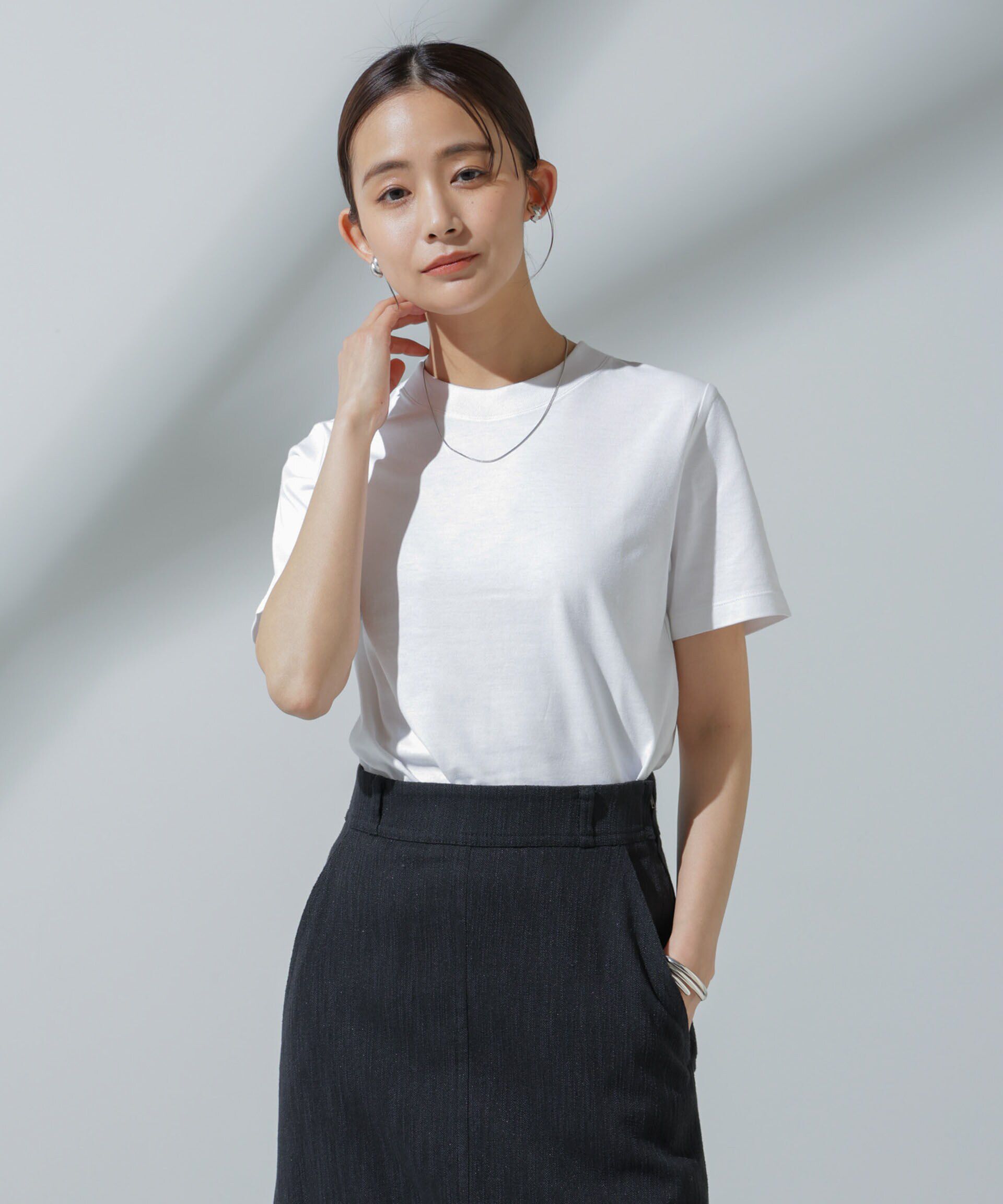 nano･universe「Anti Soaked(R) 汗染み防止 クルーネックTシャツ」|Tシャツ・カットソー|