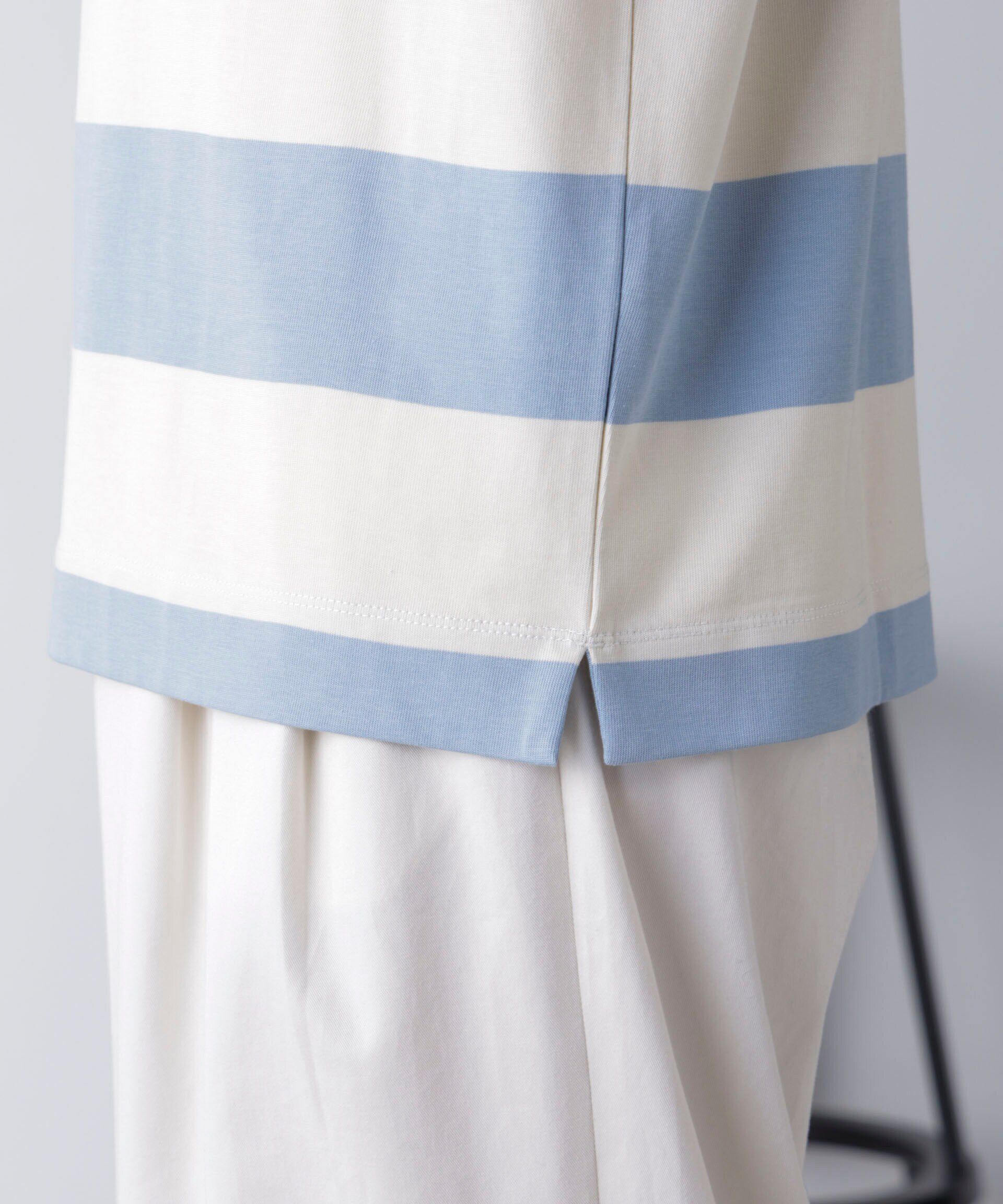 nano･universe「ワイドボーダーTシャツ 半袖」|Tシャツ・カットソー|