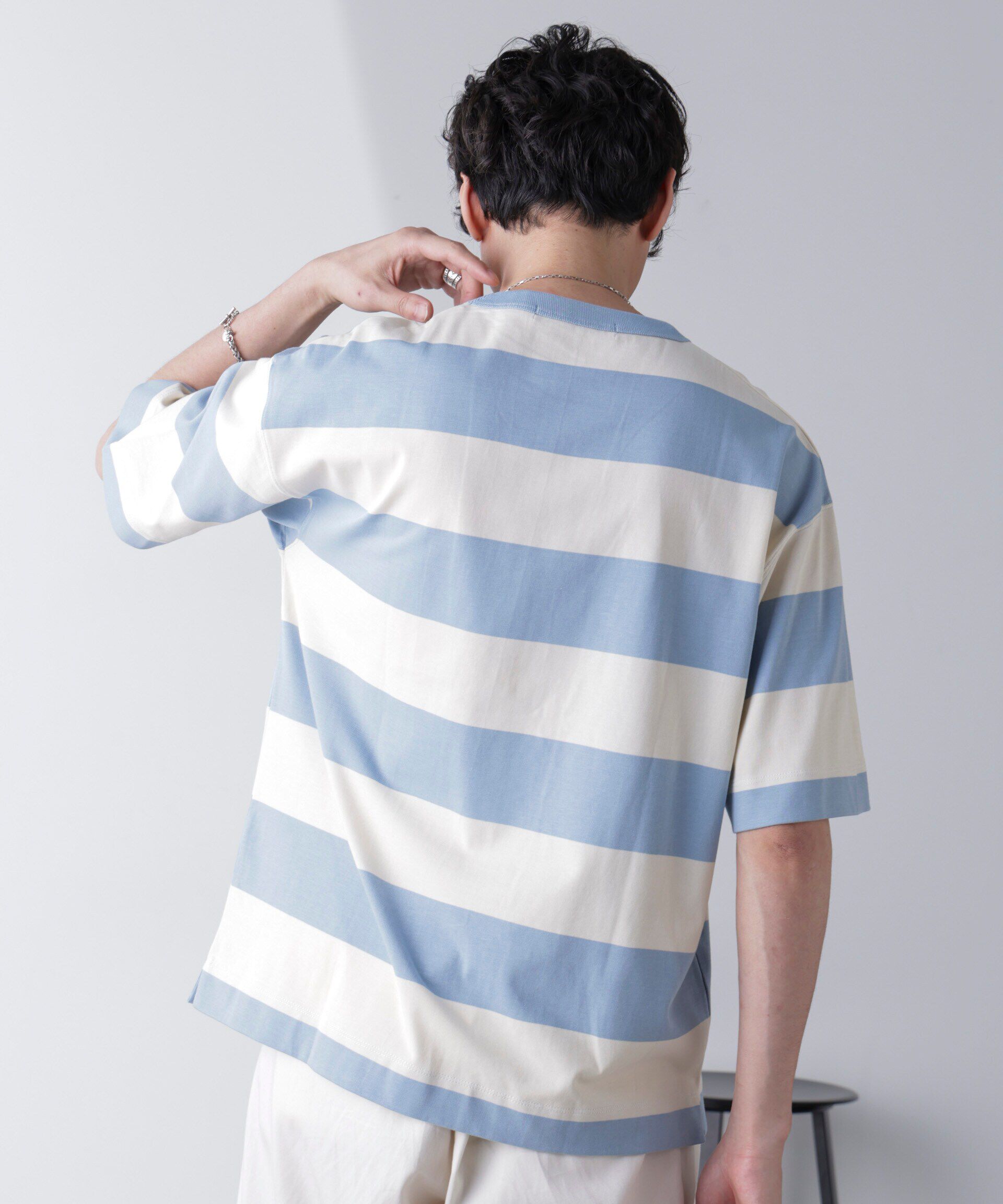 nano･universe「ワイドボーダーTシャツ 半袖」|Tシャツ・カットソー|