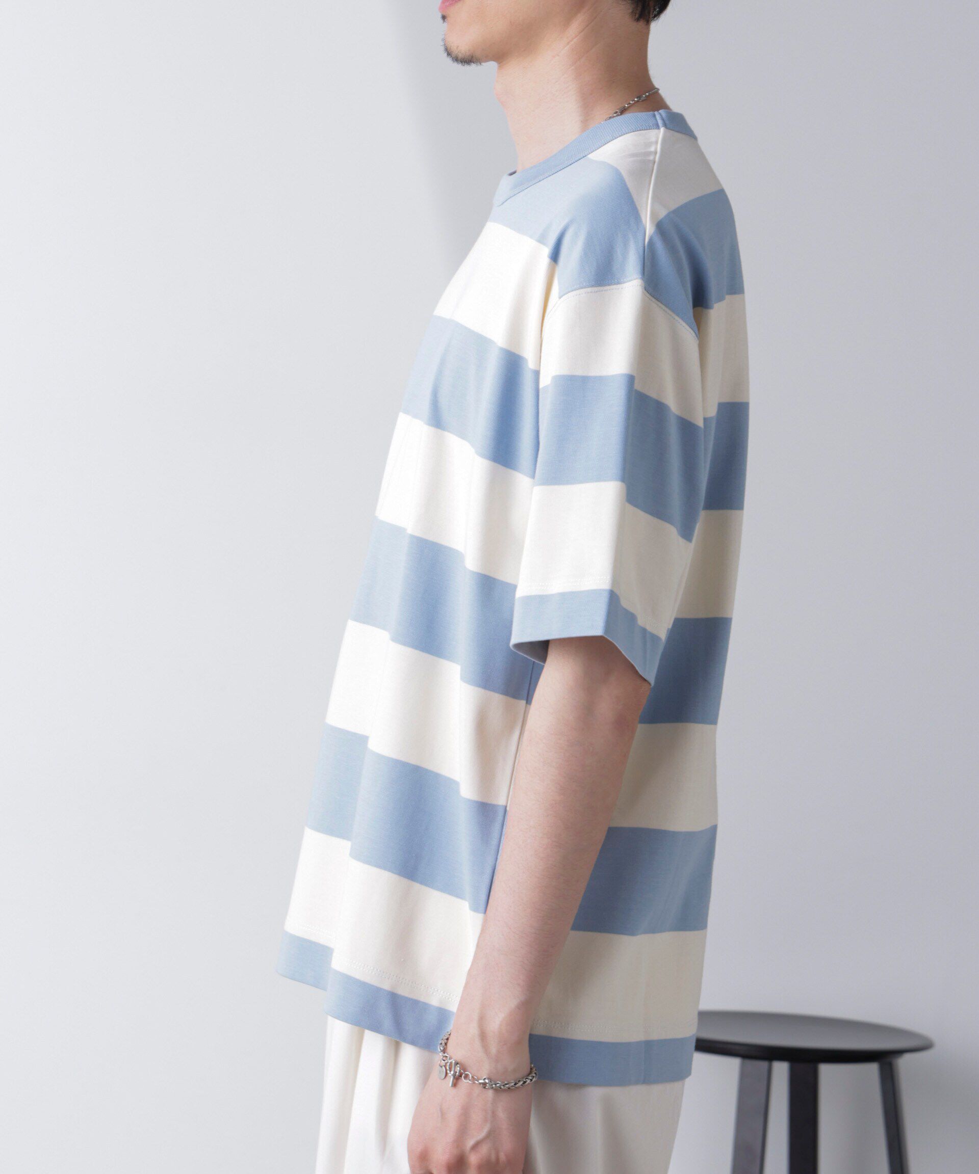 nano･universe「ワイドボーダーTシャツ 半袖」|Tシャツ・カットソー|