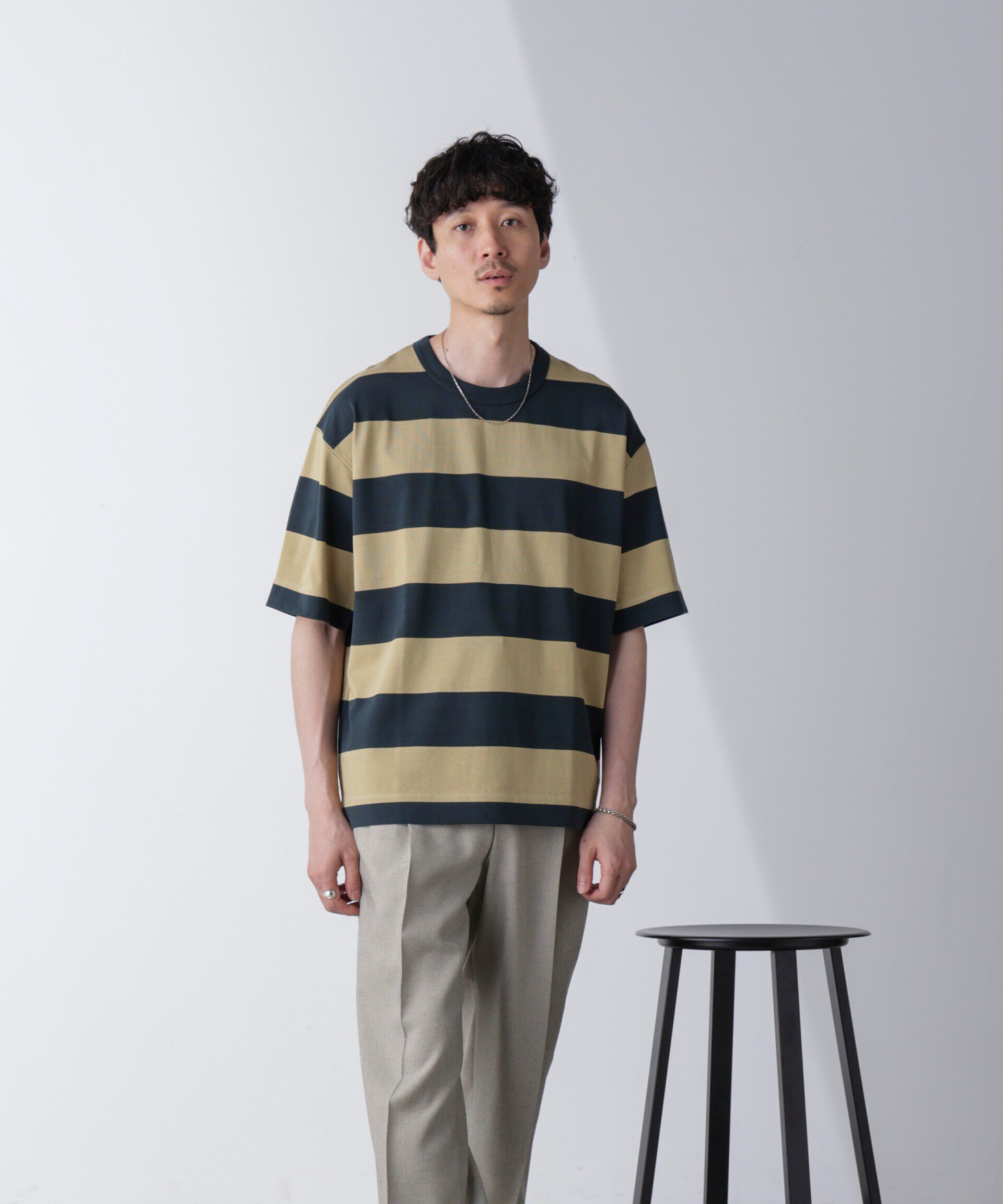 nano･universe「ワイドボーダーTシャツ 半袖」|Tシャツ・カットソー|