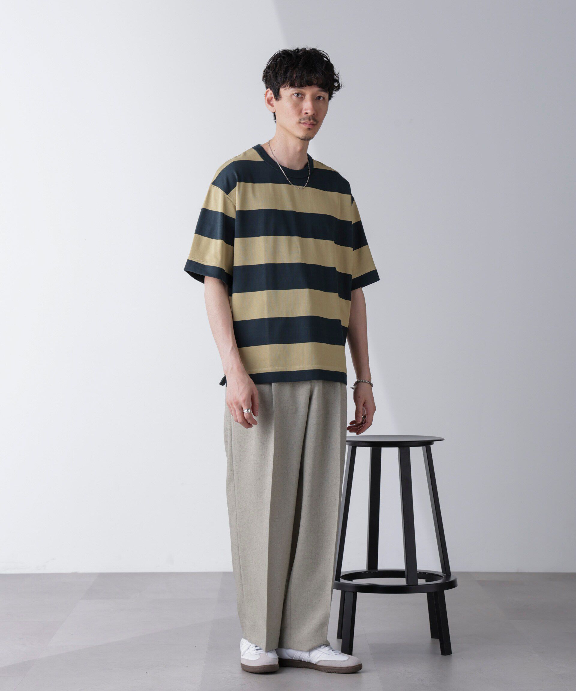 nano･universe「ワイドボーダーTシャツ 半袖」|Tシャツ・カットソー|
