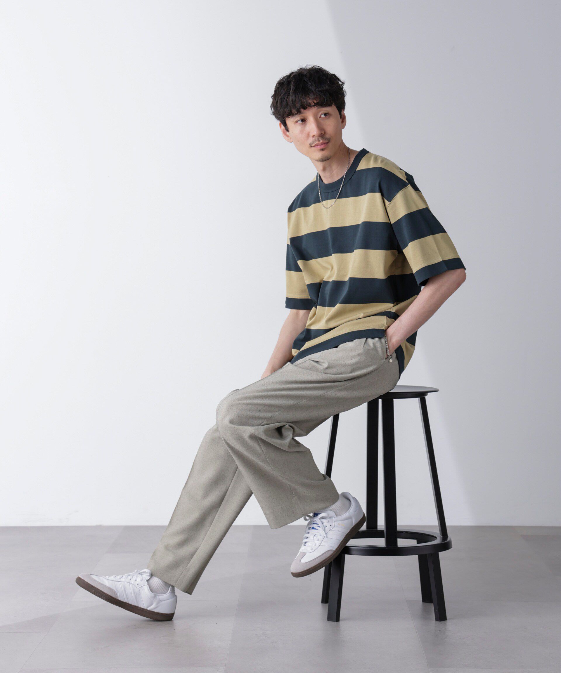 nano･universe「ワイドボーダーTシャツ 半袖」|Tシャツ・カットソー|