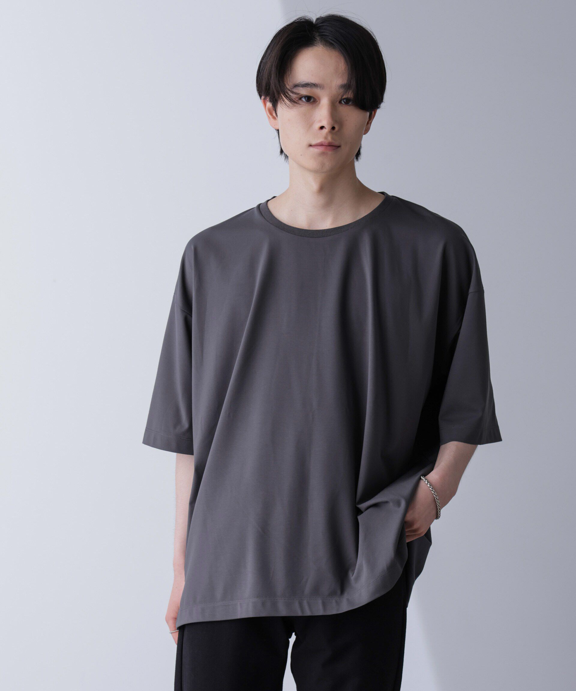 nano･universe「ルーズネックビッグTシャツ 半袖」|Tシャツ・カットソー|