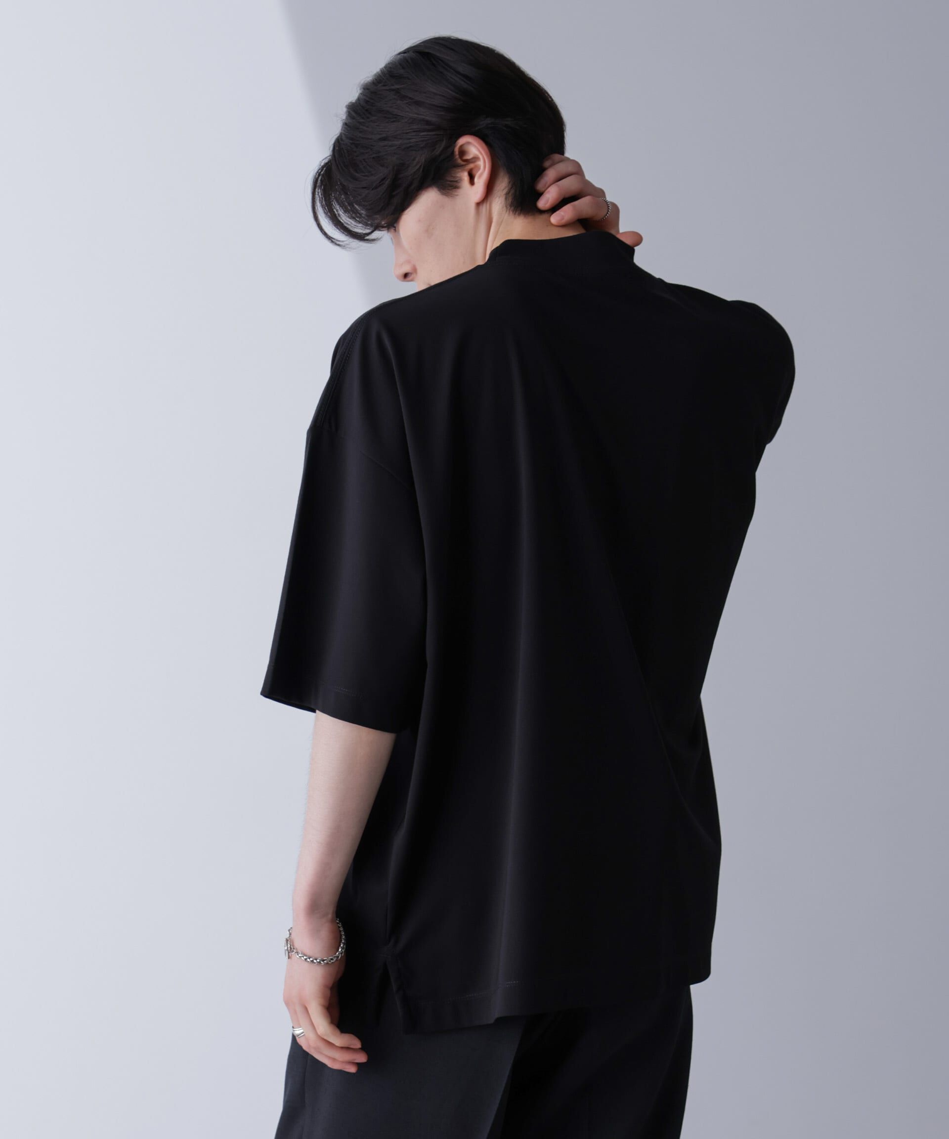 nano･universe「モックネックワイドシルエットTシャツ 半袖」|Tシャツ・カットソー|