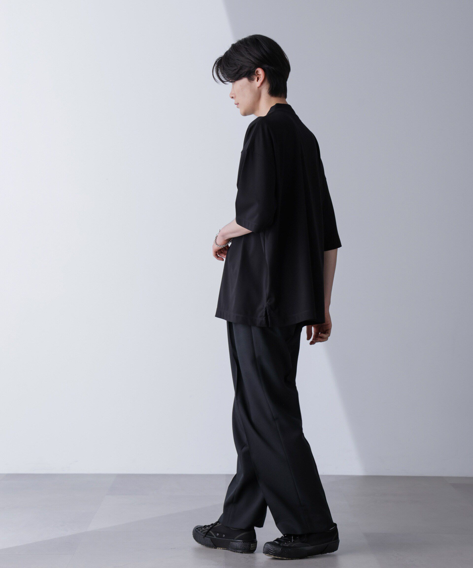 nano･universe「モックネックワイドシルエットTシャツ 半袖」|Tシャツ・カットソー|