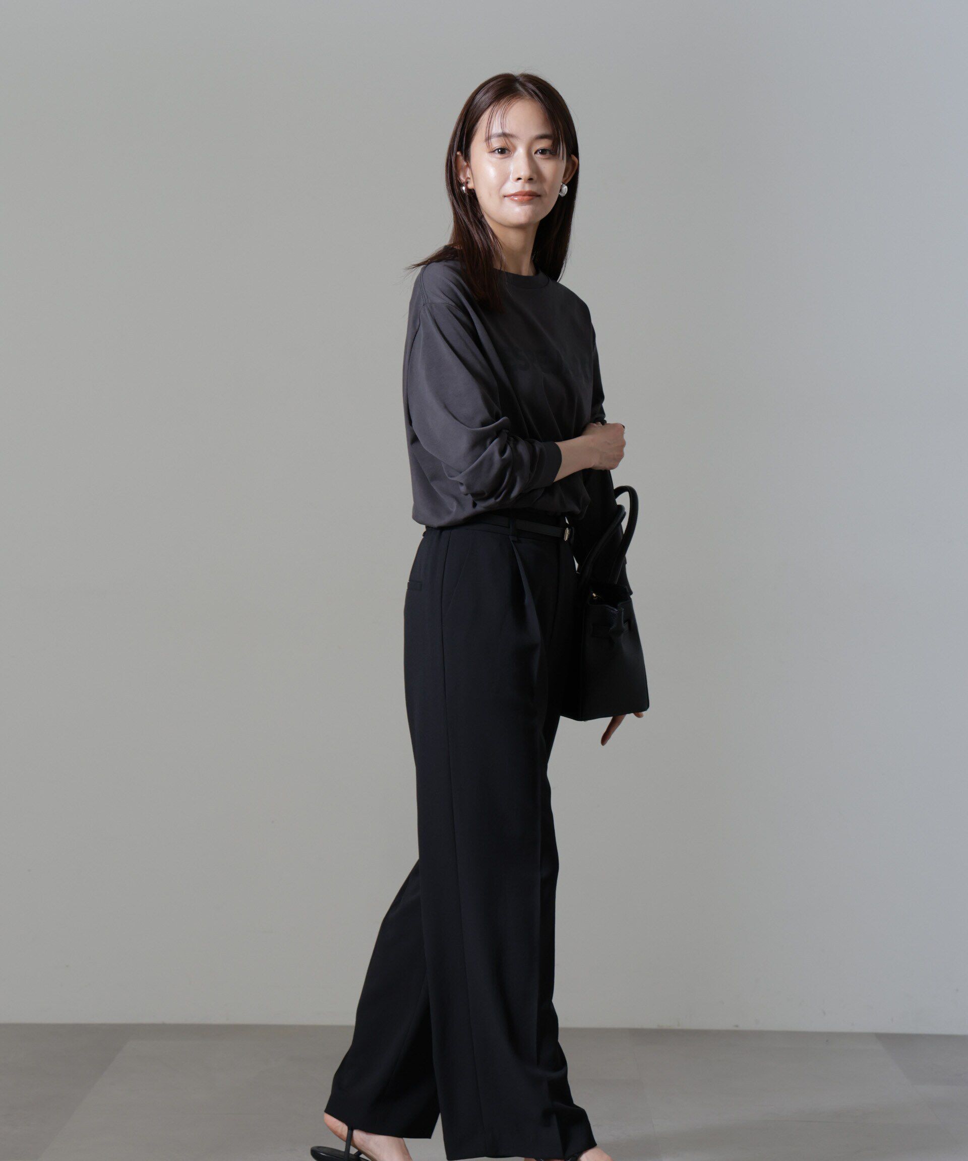 nano･universe「レタードロゴプリントロングスリーブTシャツ」|Tシャツ・カットソー|