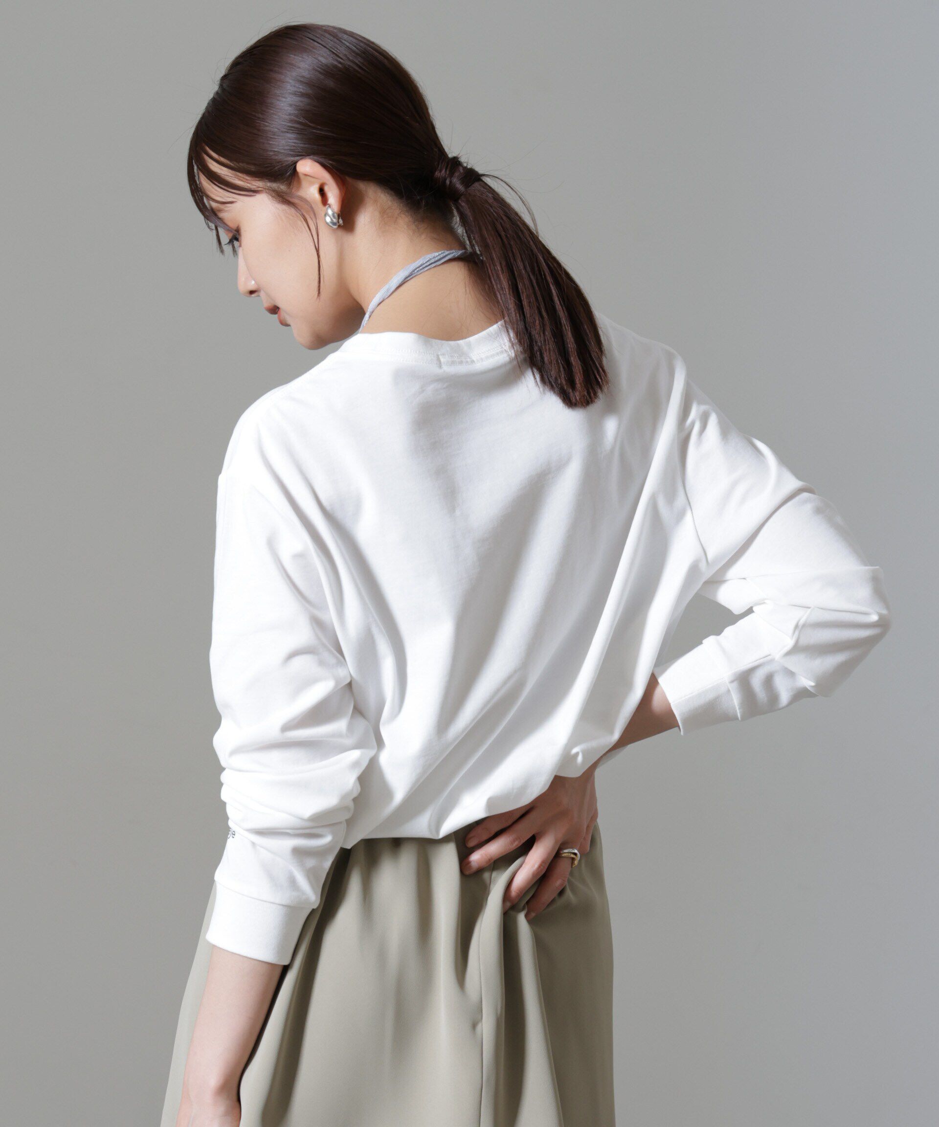 nano･universe「レタードロゴプリントロングスリーブTシャツ」|Tシャツ・カットソー|