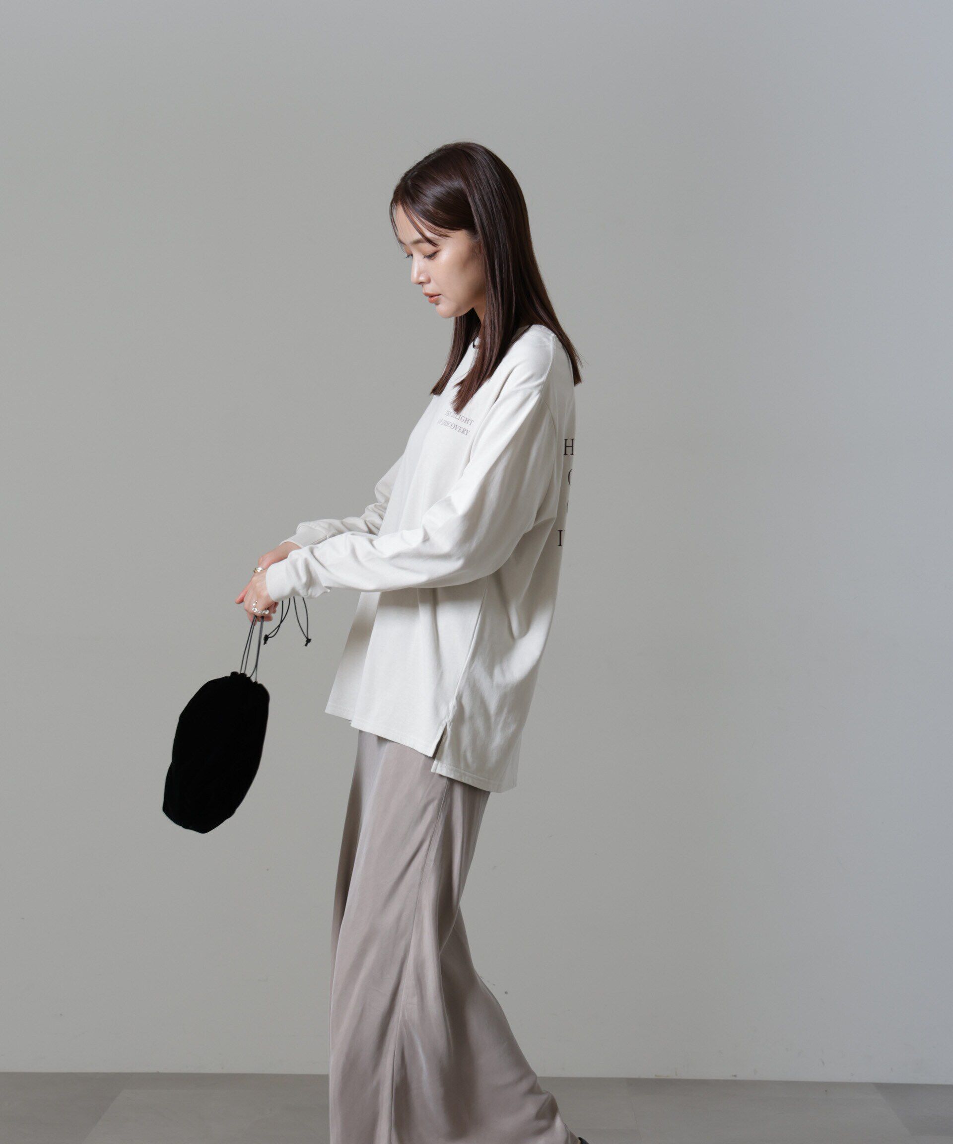 nano･universe「レタードロゴプリントロングスリーブTシャツ」|Tシャツ・カットソー|