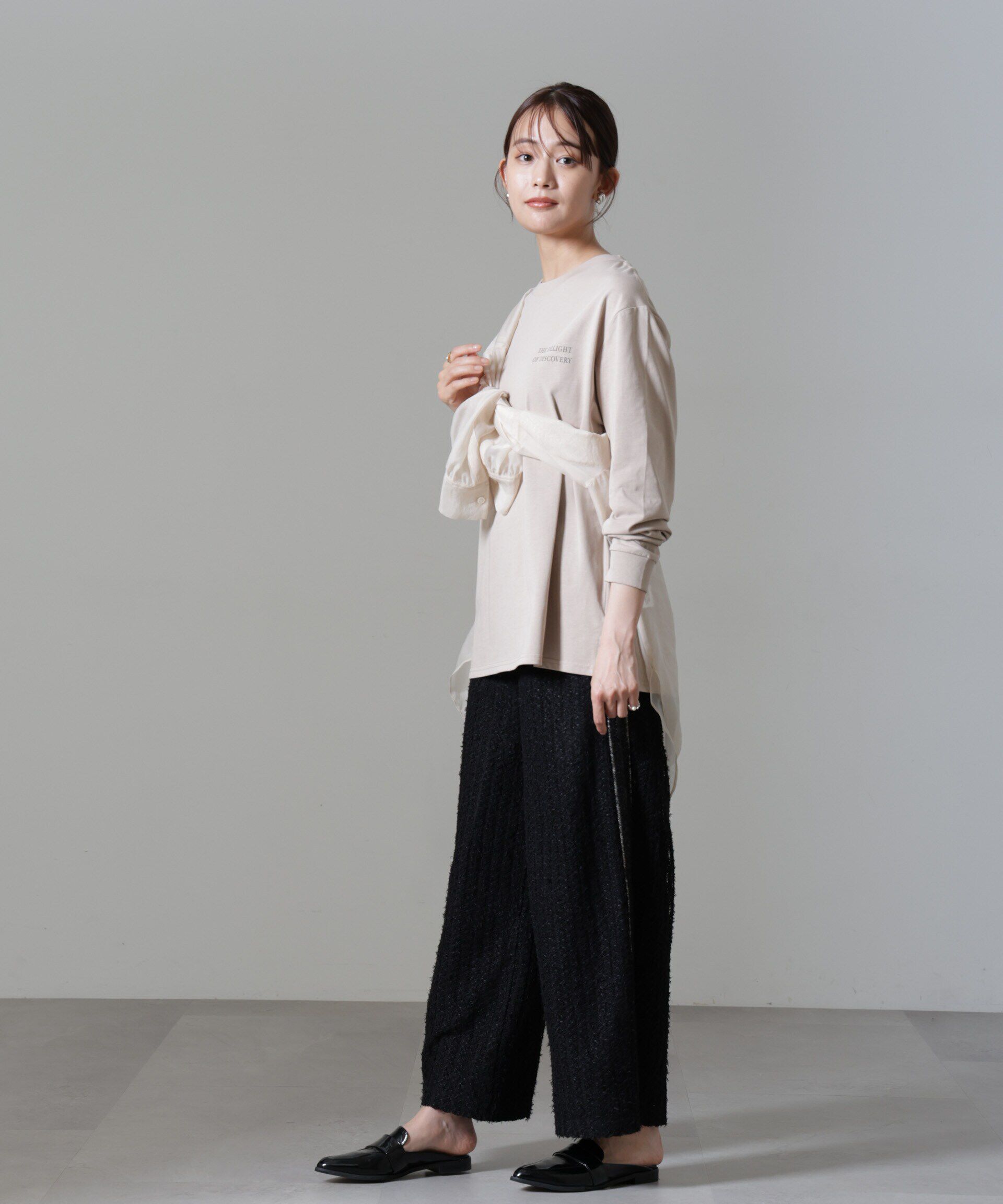 nano･universe「レタードロゴプリントロングスリーブTシャツ」|Tシャツ・カットソー|