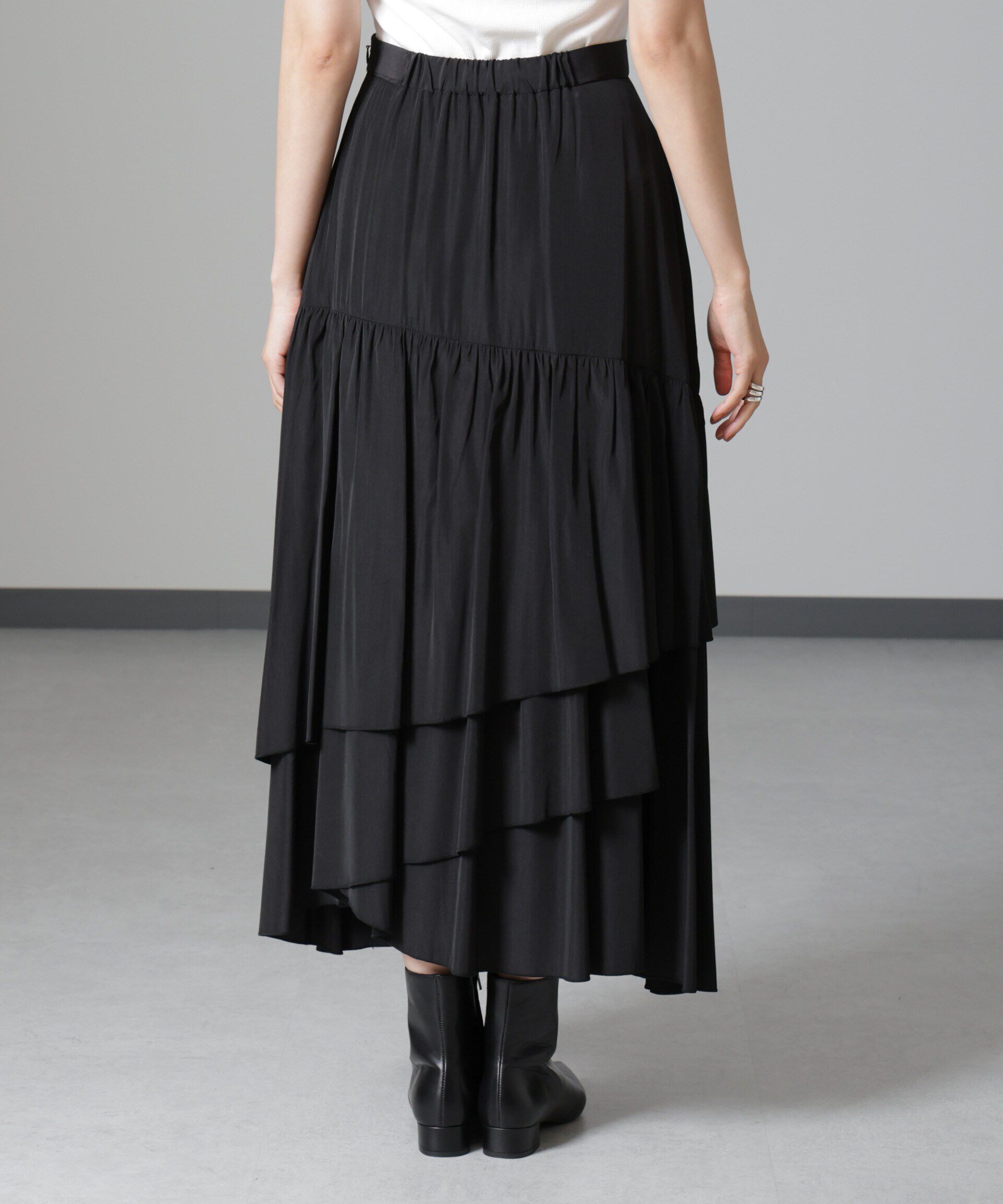 nano･universe「オーバーラップティアードスカート」|スカート|