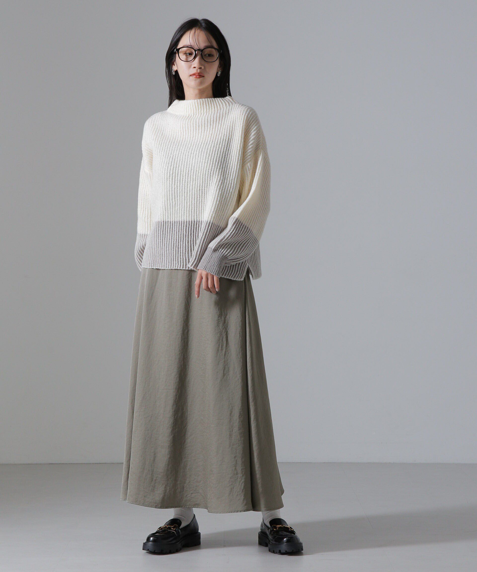 nano･universe「ヴィンテージサテンフレアロングスカート(セットアップ可)」|スカート|