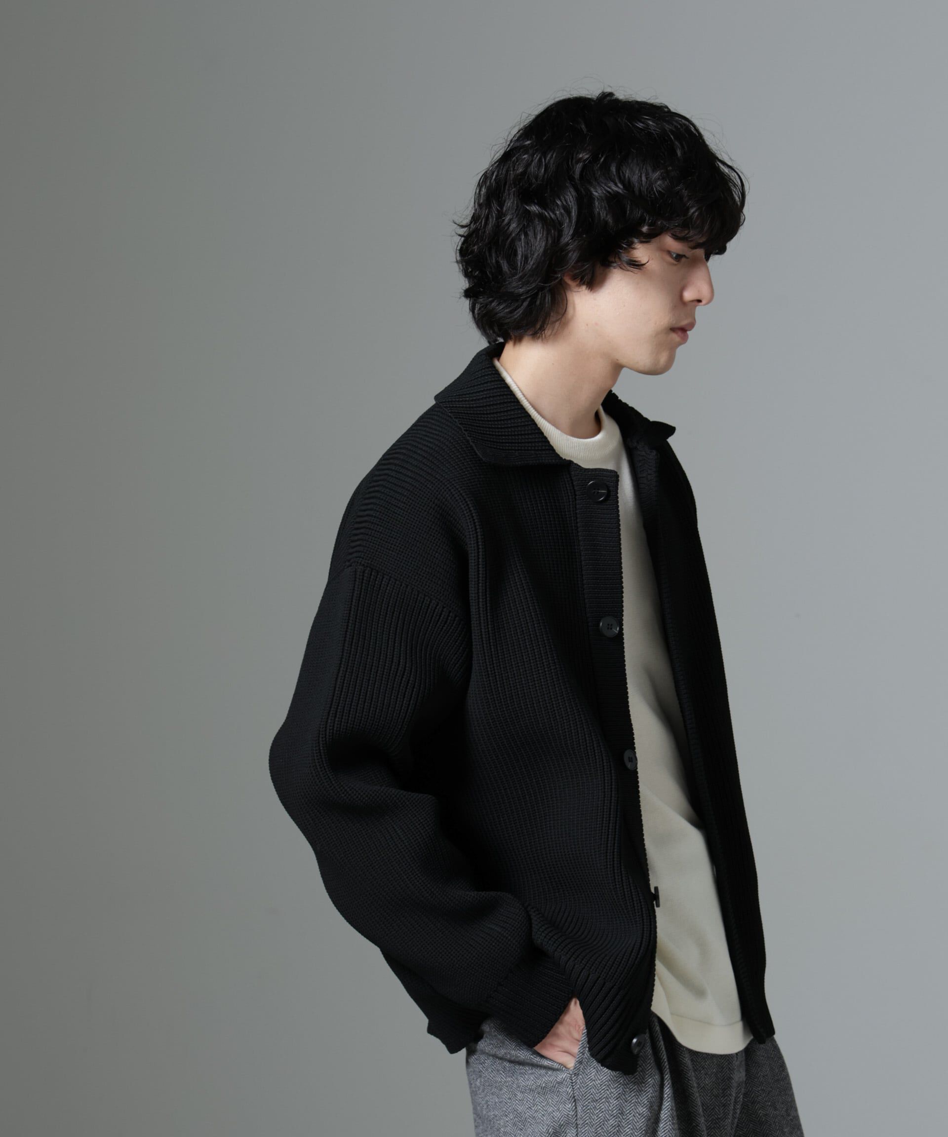 nano･universe「スポンディッシュニットブルゾン」|ニット・セーター|