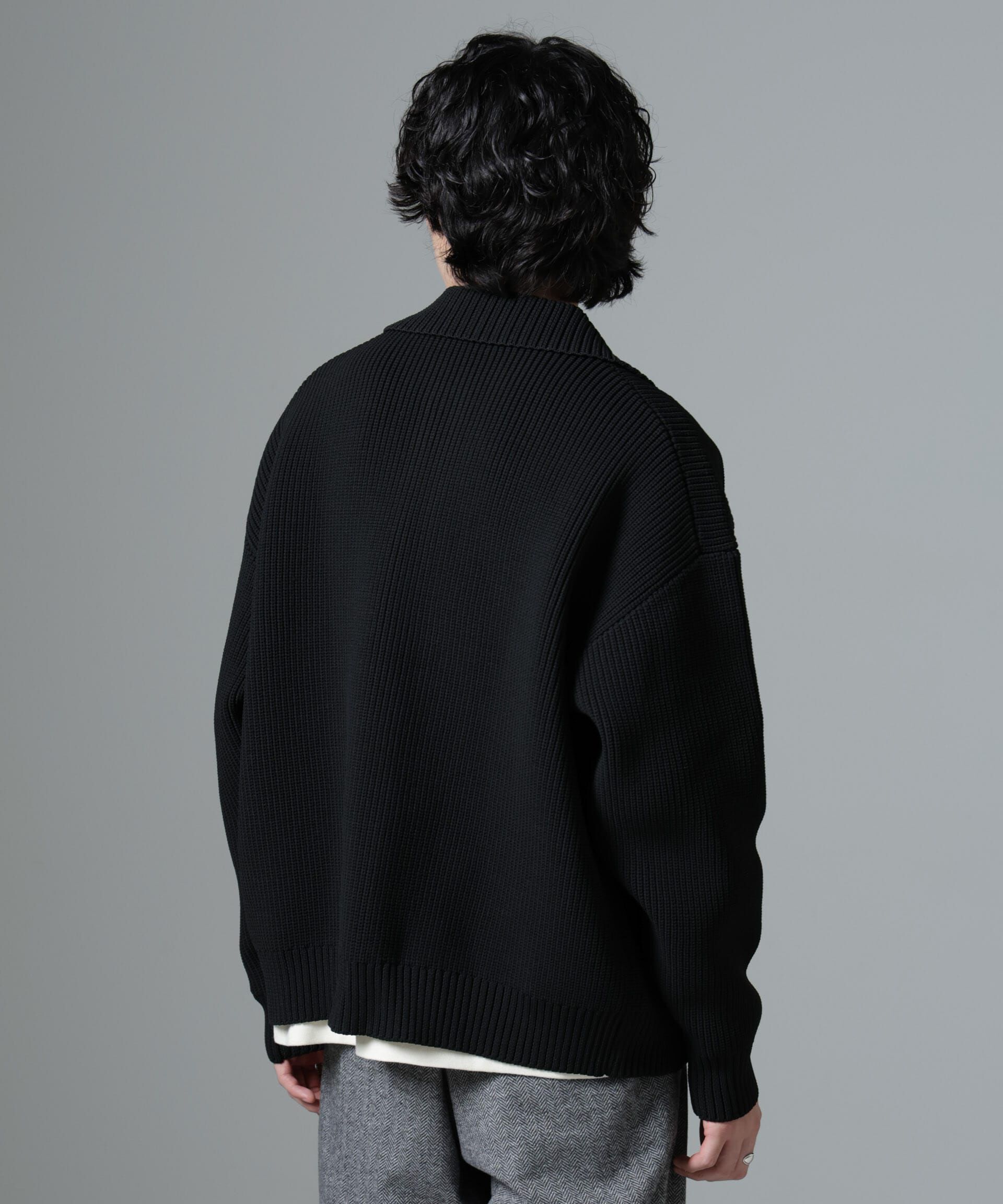 nano･universe「スポンディッシュニットブルゾン」|ニット・セーター|