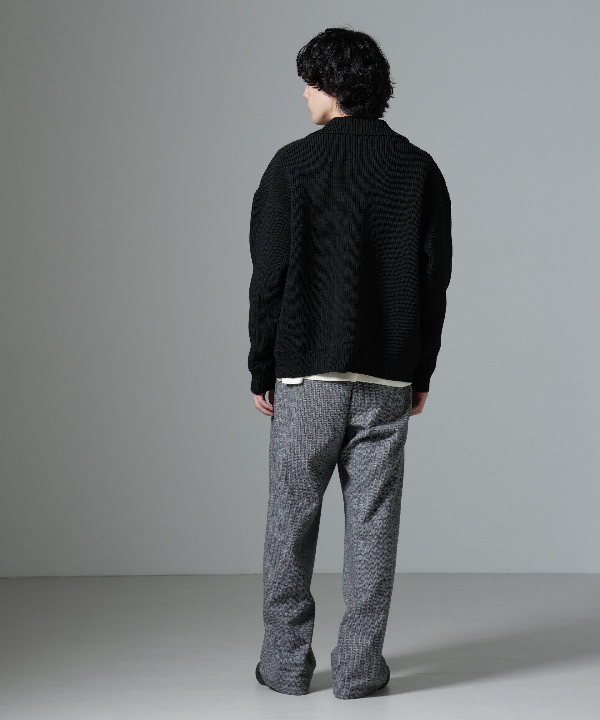 nano･universe「スポンディッシュニットブルゾン」|ニット・セーター|