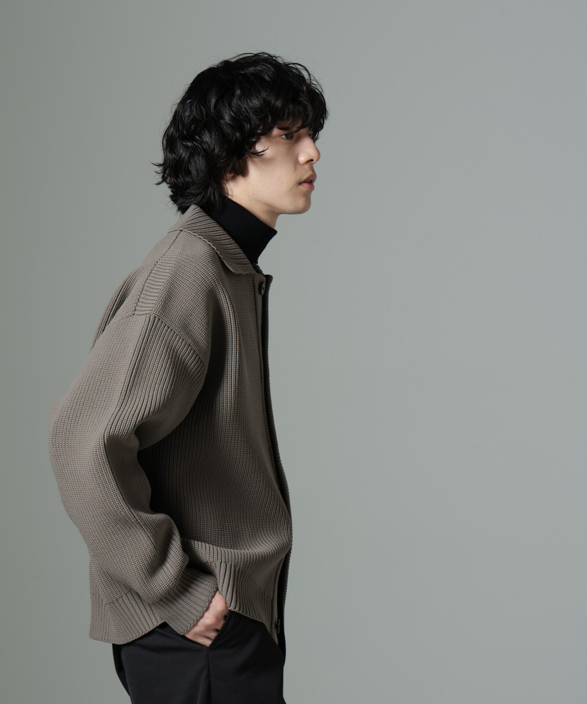 nano･universe「スポンディッシュニットブルゾン」|ニット・セーター|