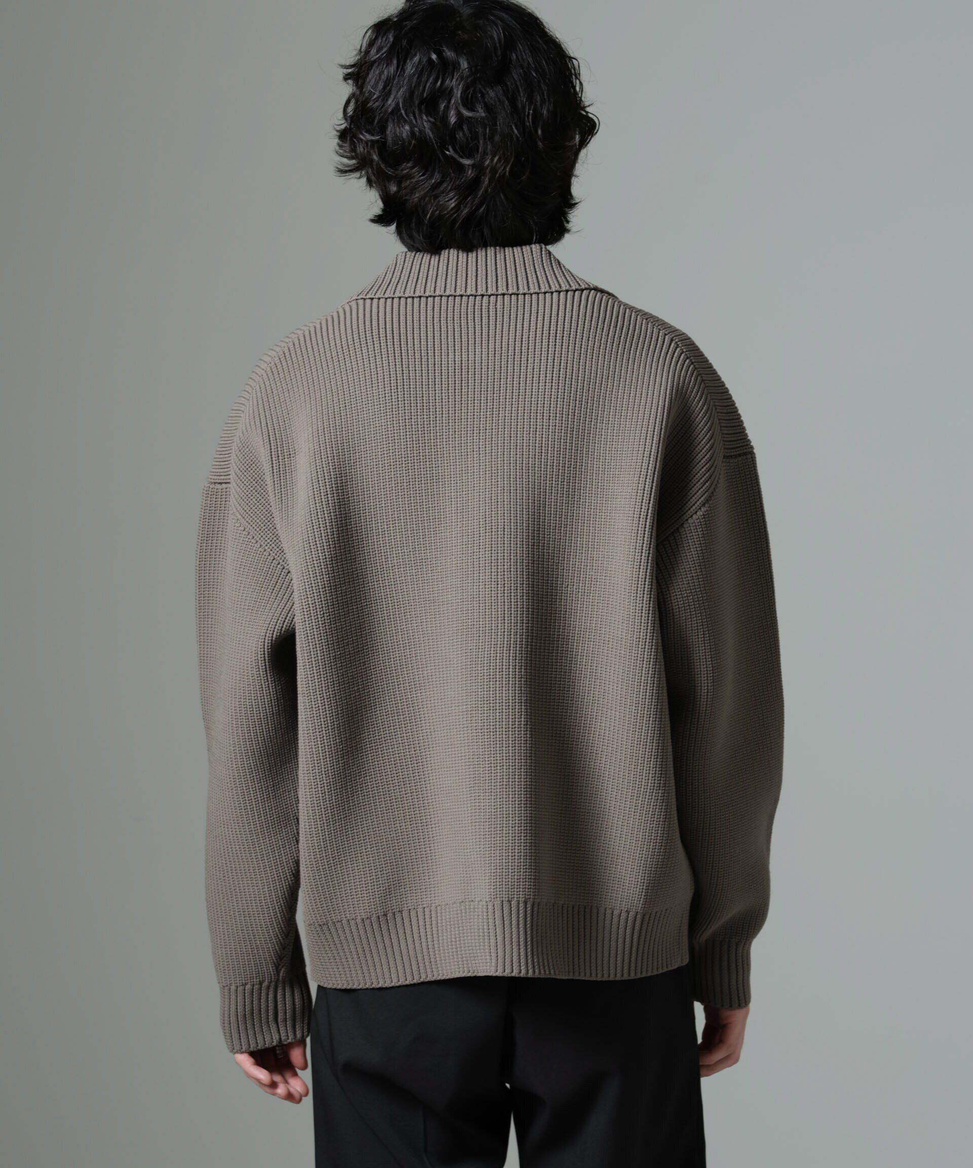 nano･universe「スポンディッシュニットブルゾン」|ニット・セーター|