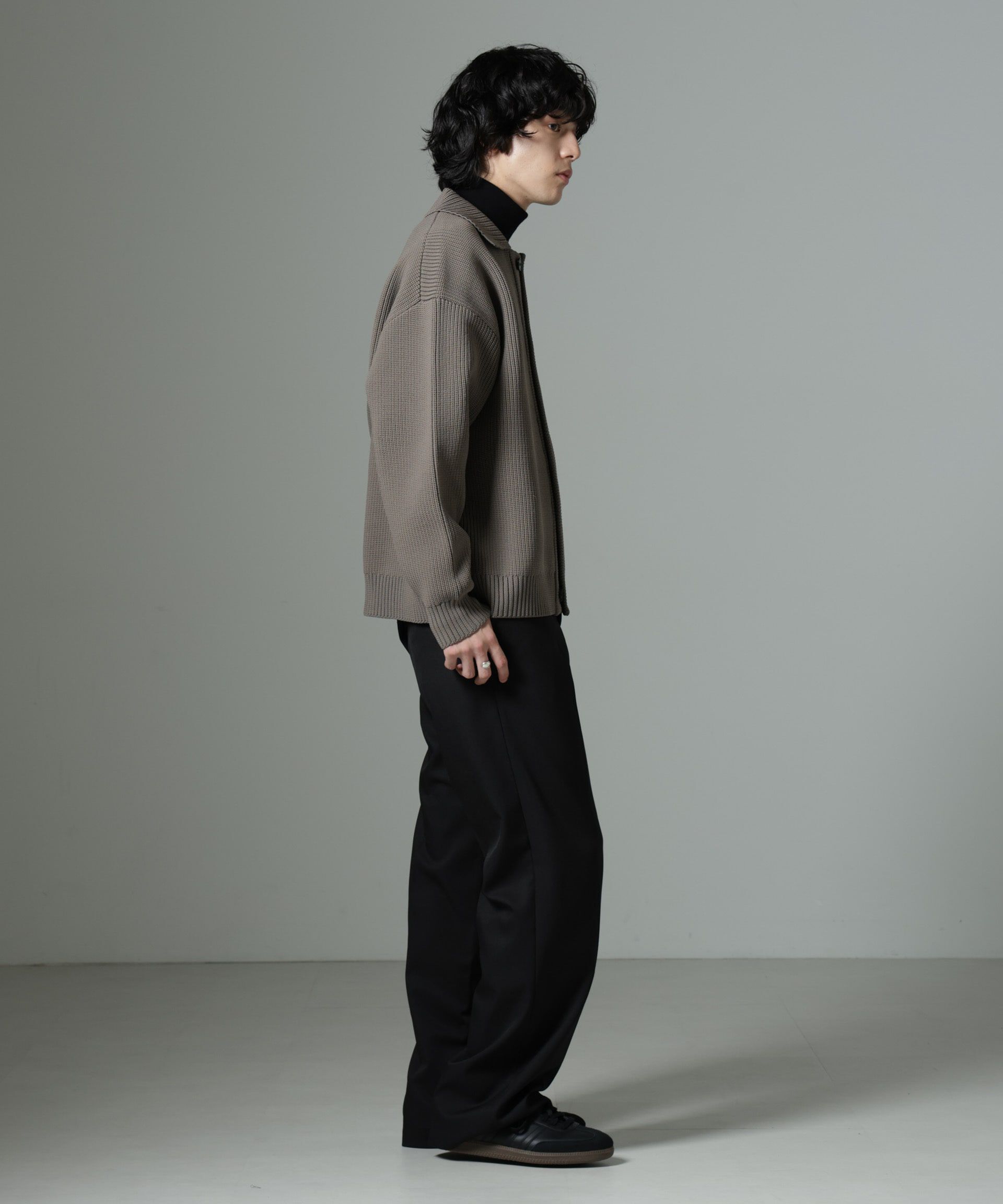 nano･universe「スポンディッシュニットブルゾン」|ニット・セーター|