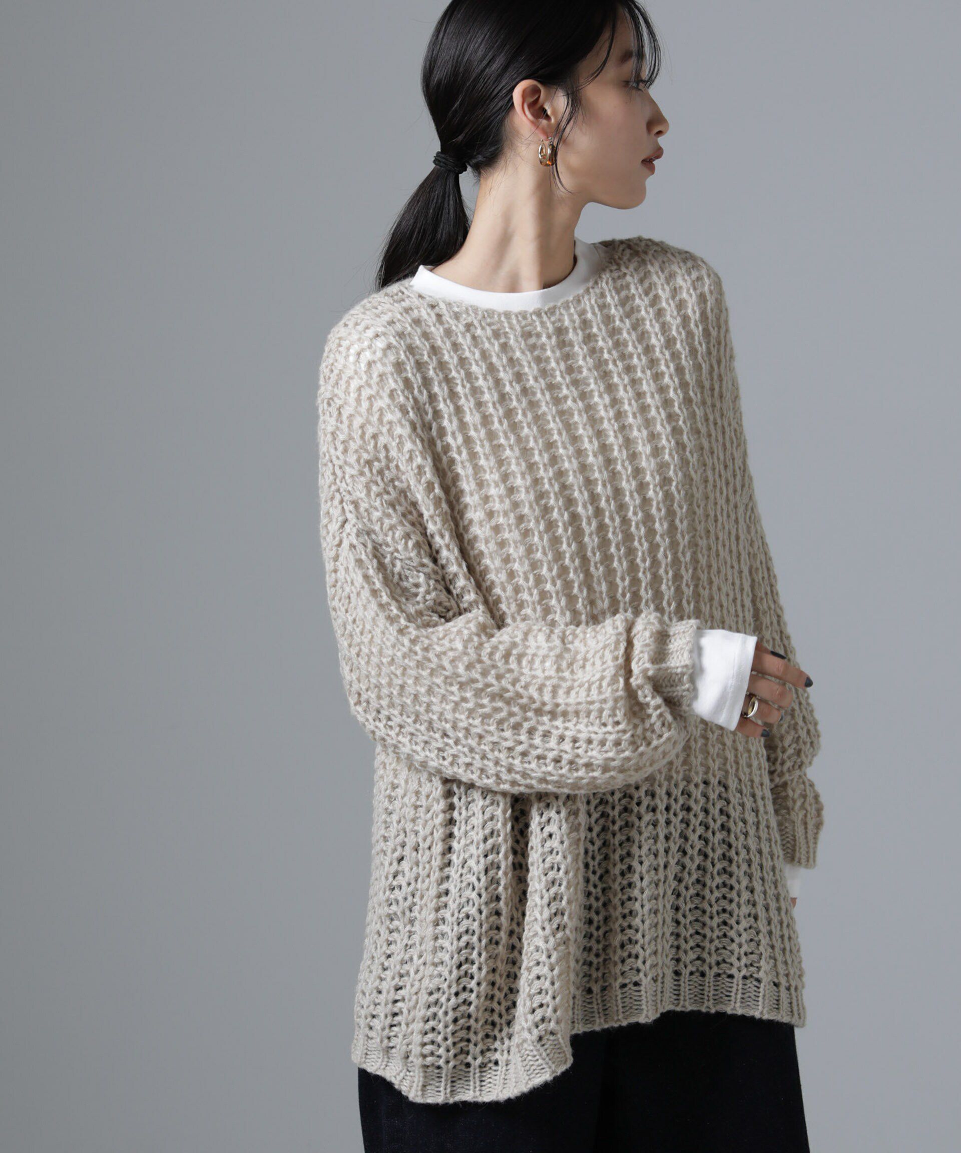 nano･universe「モヘヤライクローゲージニットプルオーバー」|ニット・セーター|