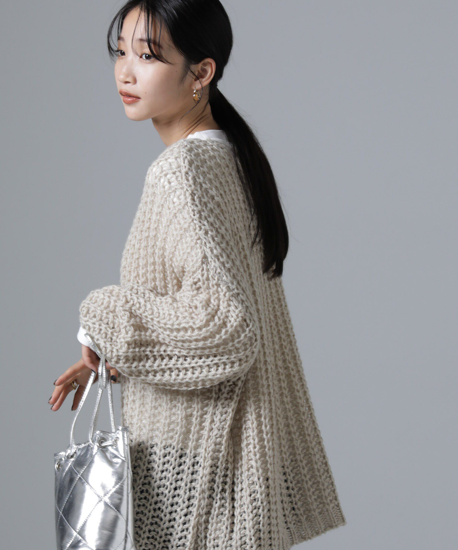 nano･universe「モヘヤライクローゲージニットプルオーバー」|ニット・セーター|