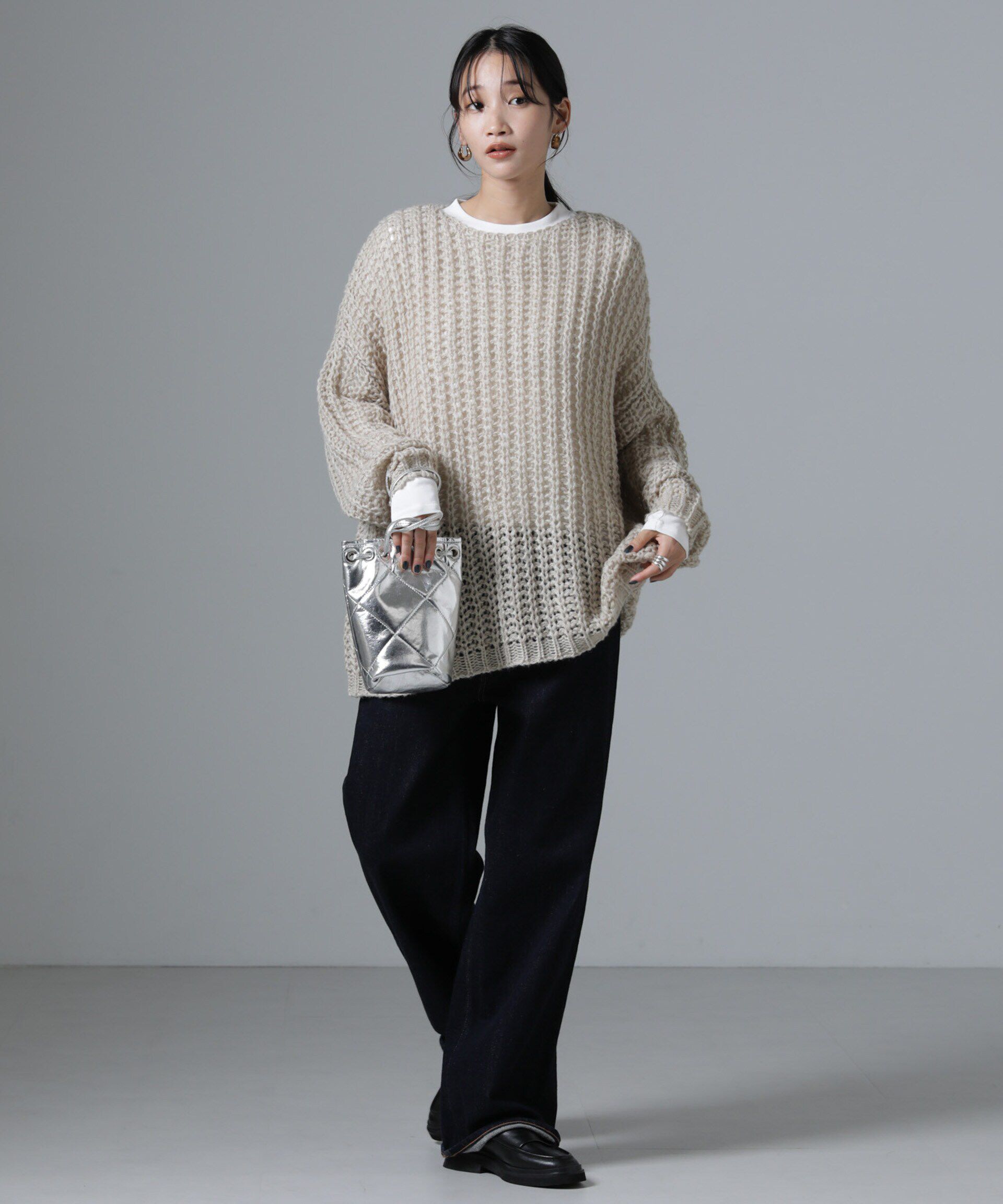 nano･universe「モヘヤライクローゲージニットプルオーバー」|ニット・セーター|