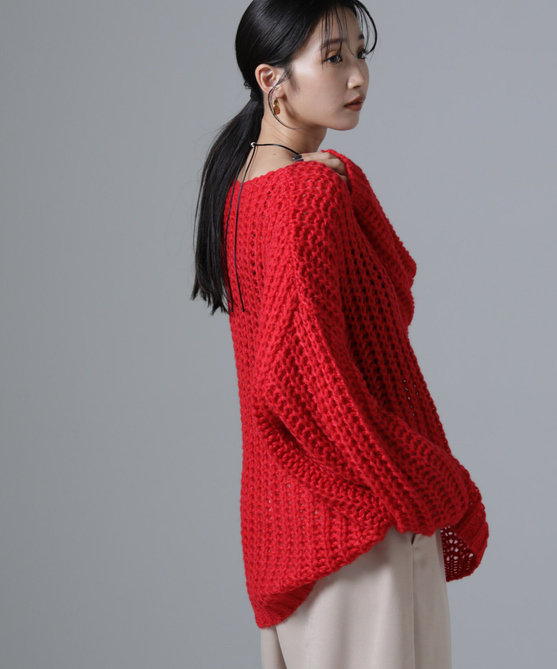 nano･universe「モヘヤライクローゲージニットプルオーバー」|ニット・セーター|