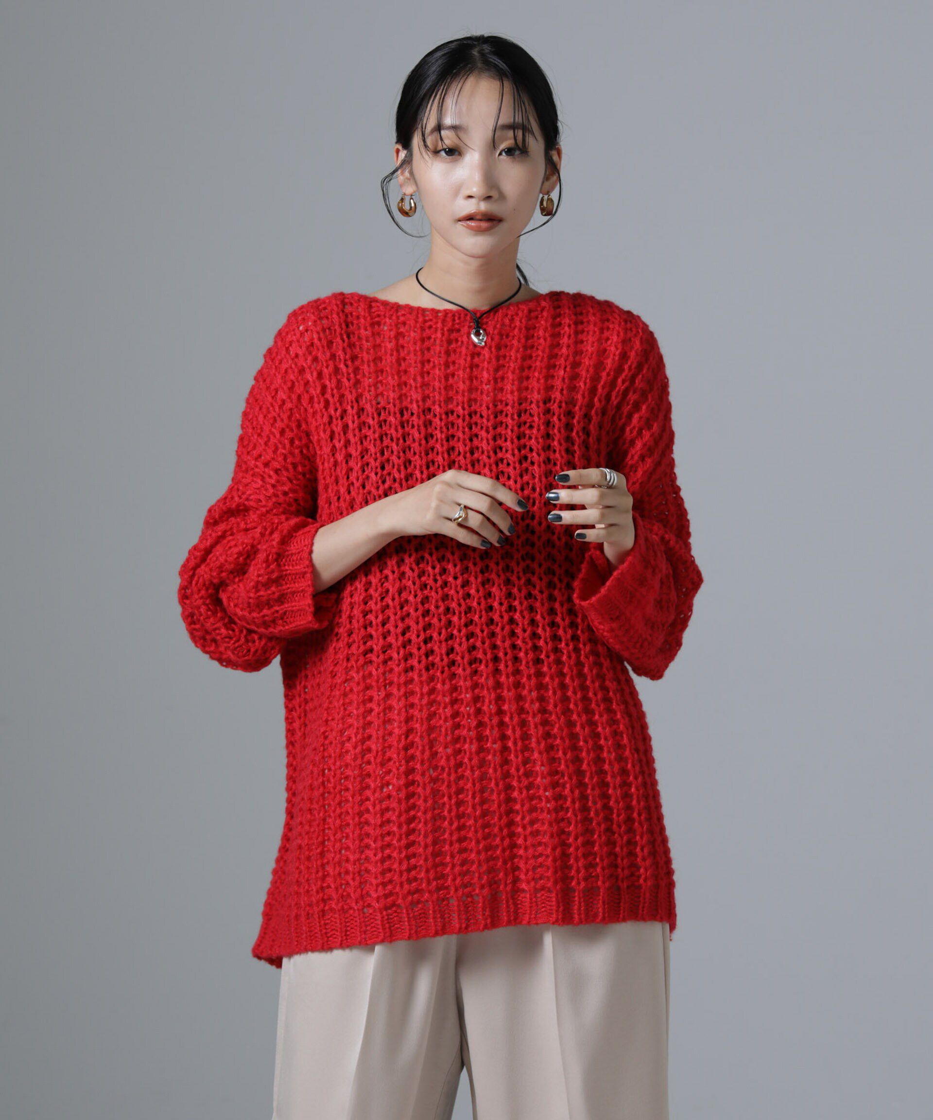 nano･universe「モヘヤライクローゲージニットプルオーバー」|ニット・セーター|