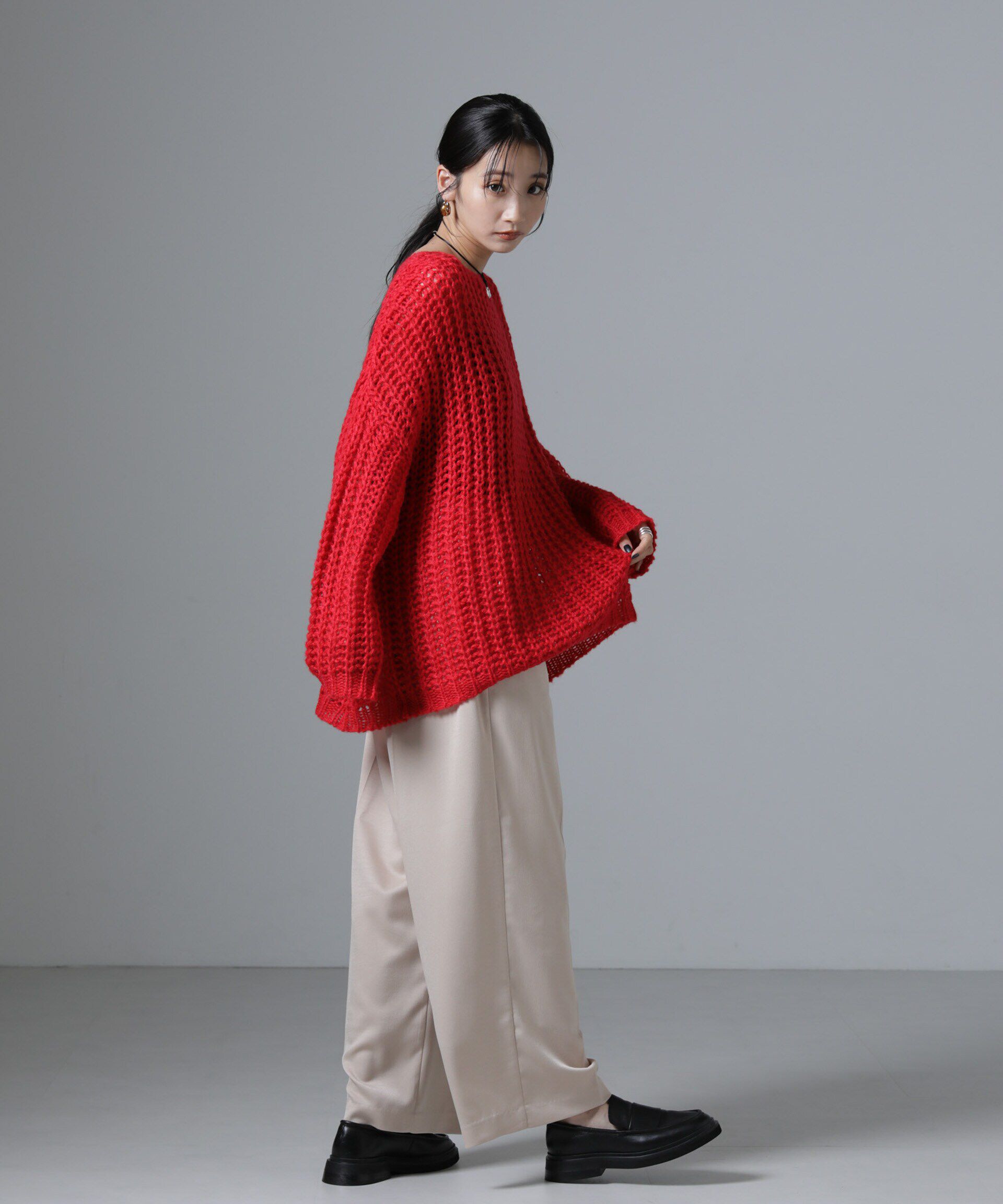 nano･universe「モヘヤライクローゲージニットプルオーバー」|ニット・セーター|