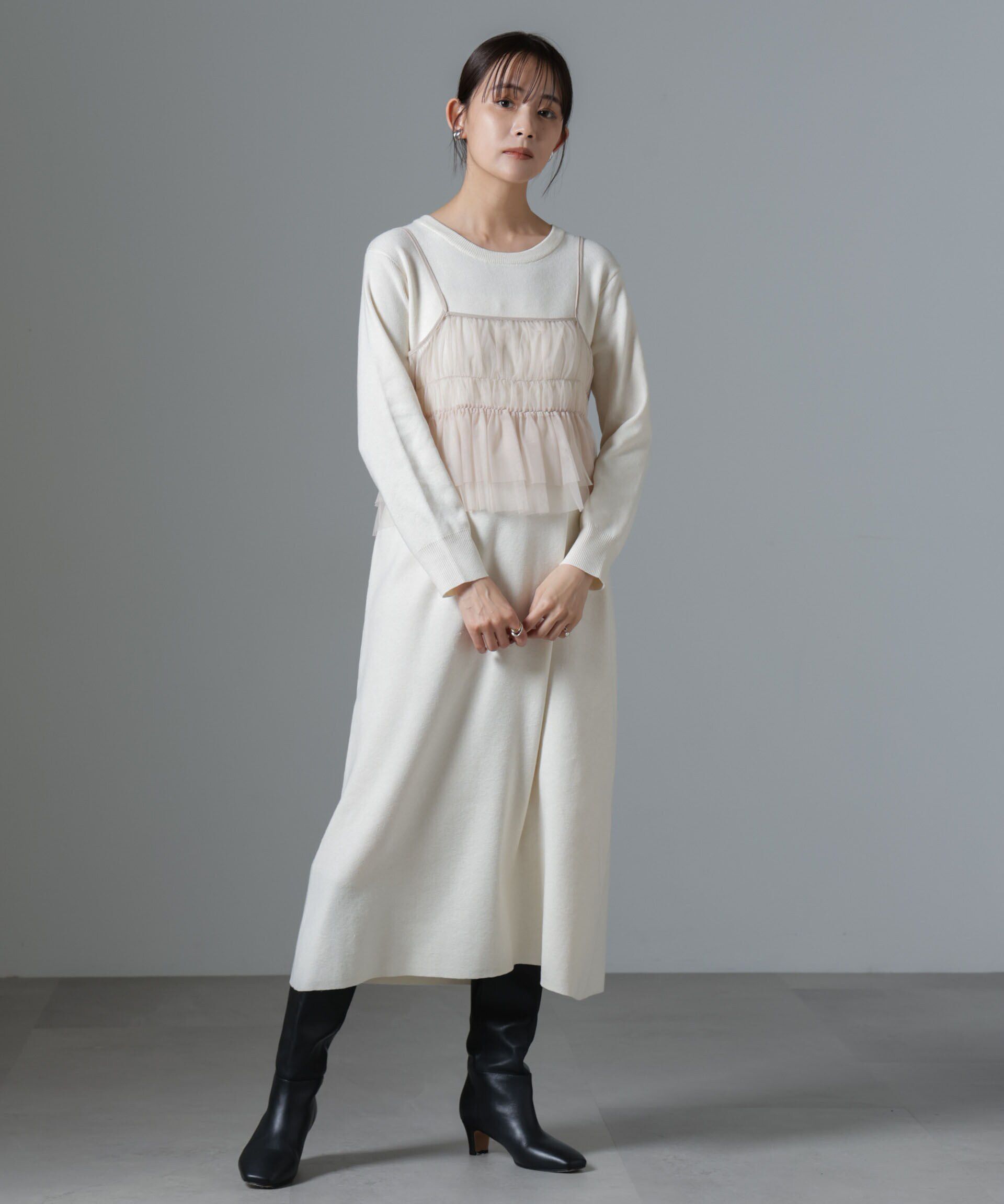 nano･universe「チュールビスチェセットニットワンピース」|ワンピース|