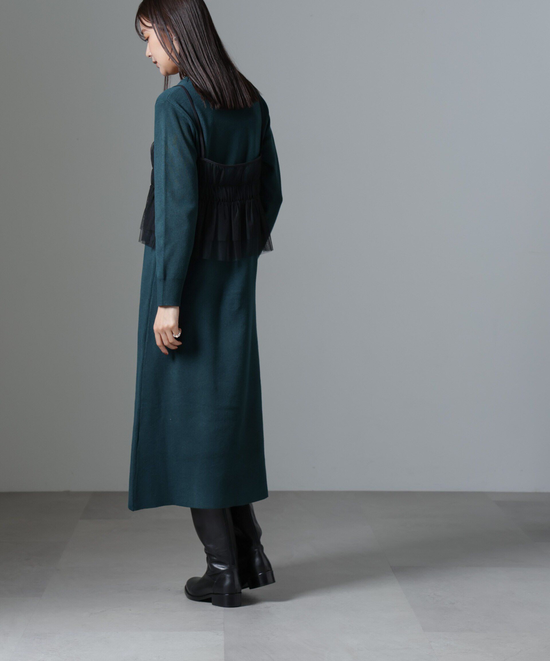 nano･universe「チュールビスチェセットニットワンピース」|ワンピース|